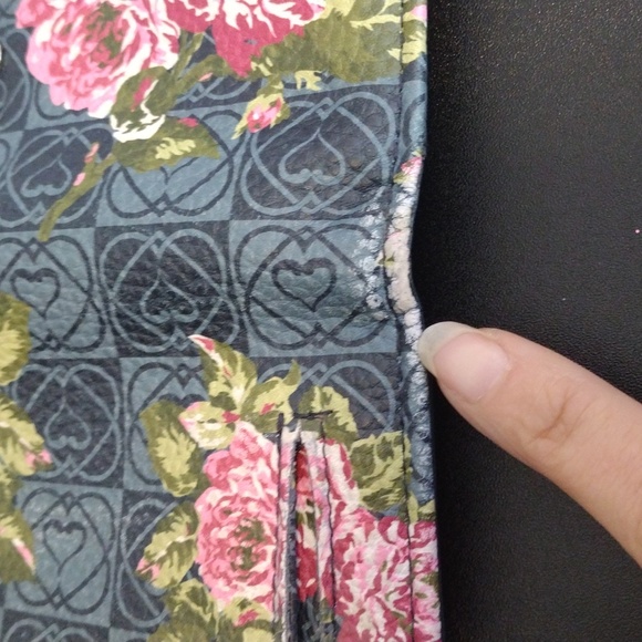 STONE MOUNTAIN SEA GREENISH BLUE CANVAS W/ TAN TRIM SHOULDER BAG & WALLET - Picture 11 of 16